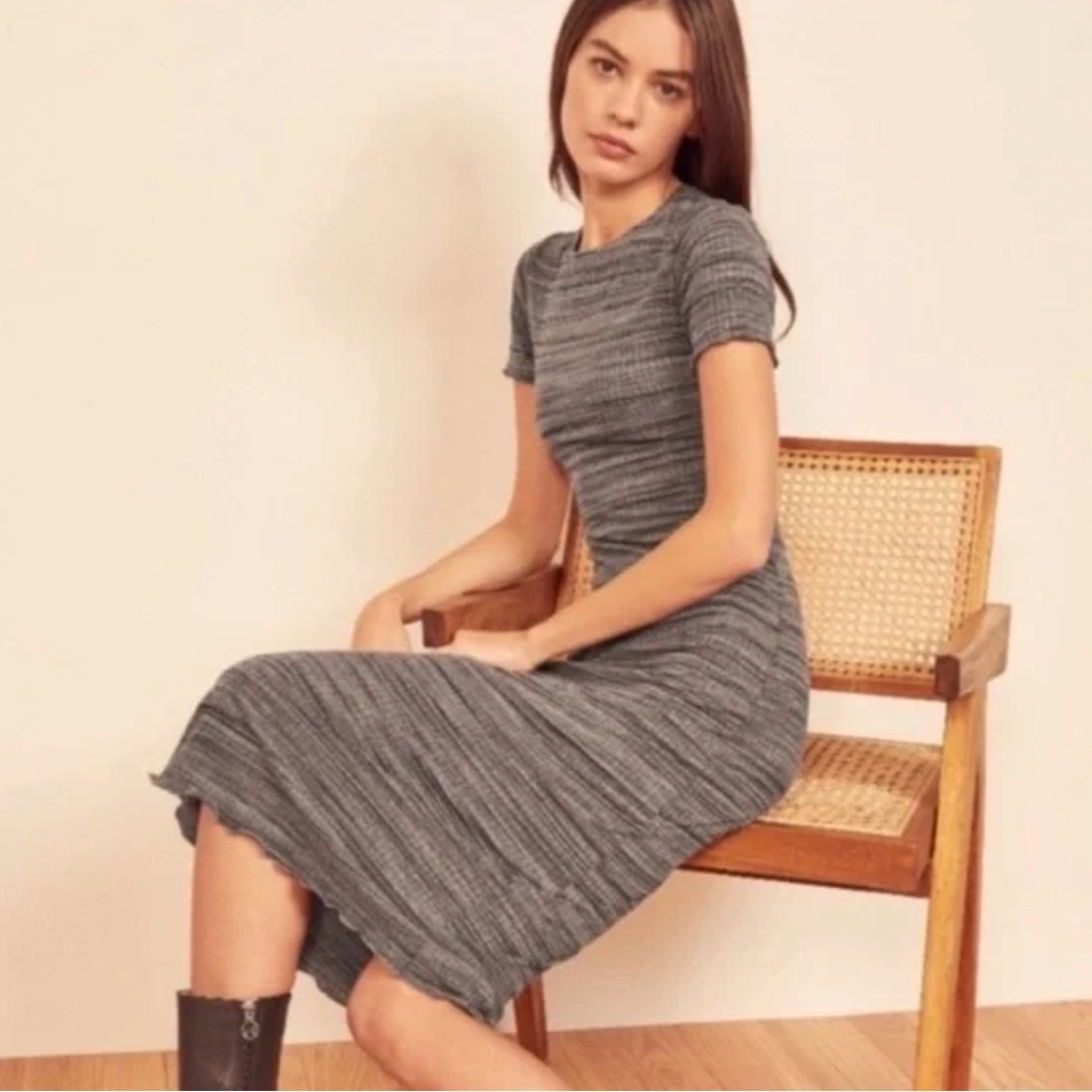 Reformation Charcoal Perry Midi Dress